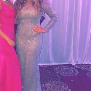 Silver glitter dress size L (will fit sizes 8-12)